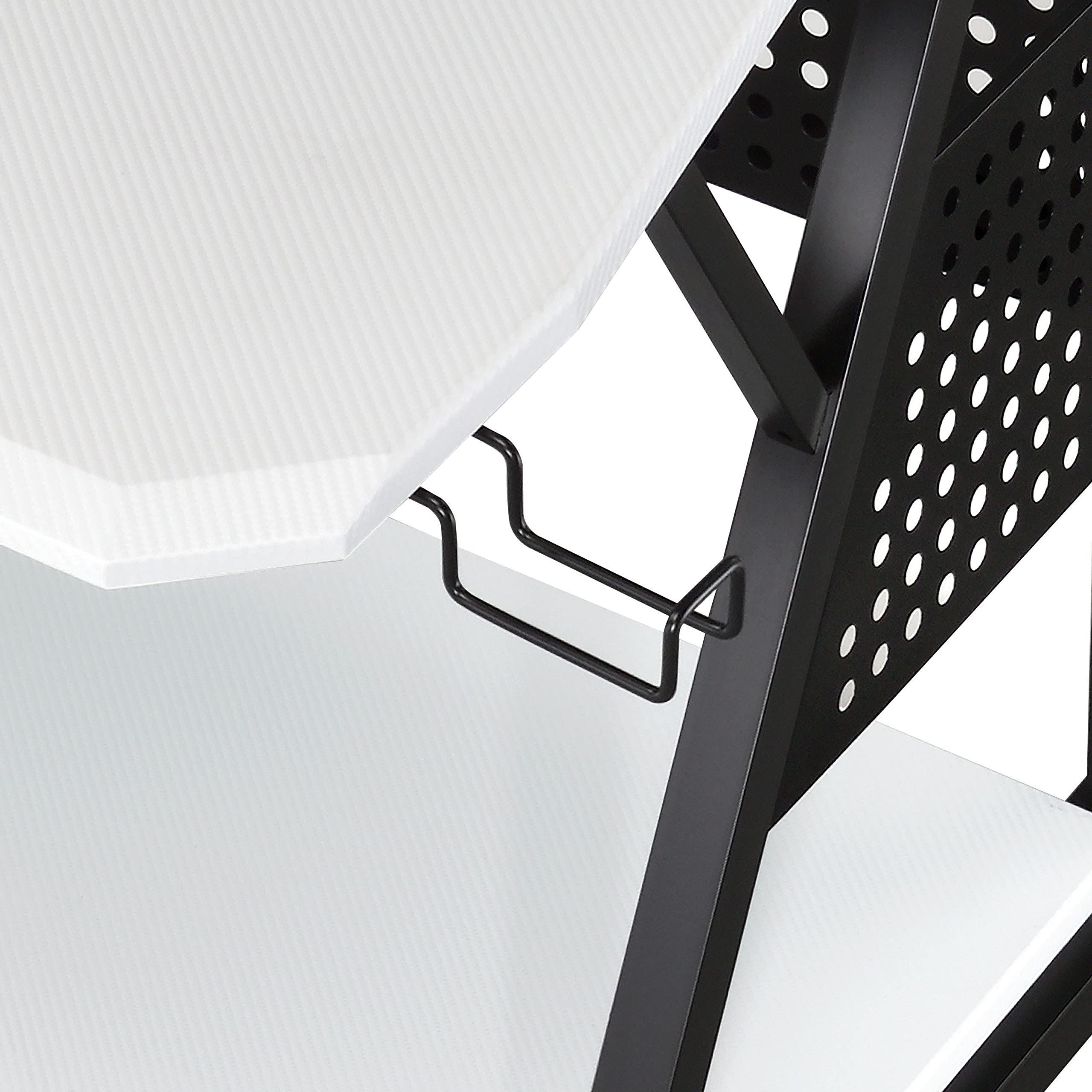 Acme Furniture Rectangular Music Desk Table with Wheels, White and Black