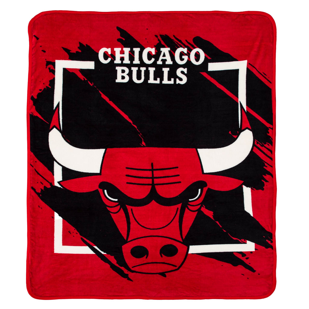 Chicago Bulls Blanket 46X60 Micro Raschel Dimensional Design Rolled