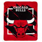 Chicago Bulls Blanket 46X60 Micro Raschel Dimensional Design Rolled