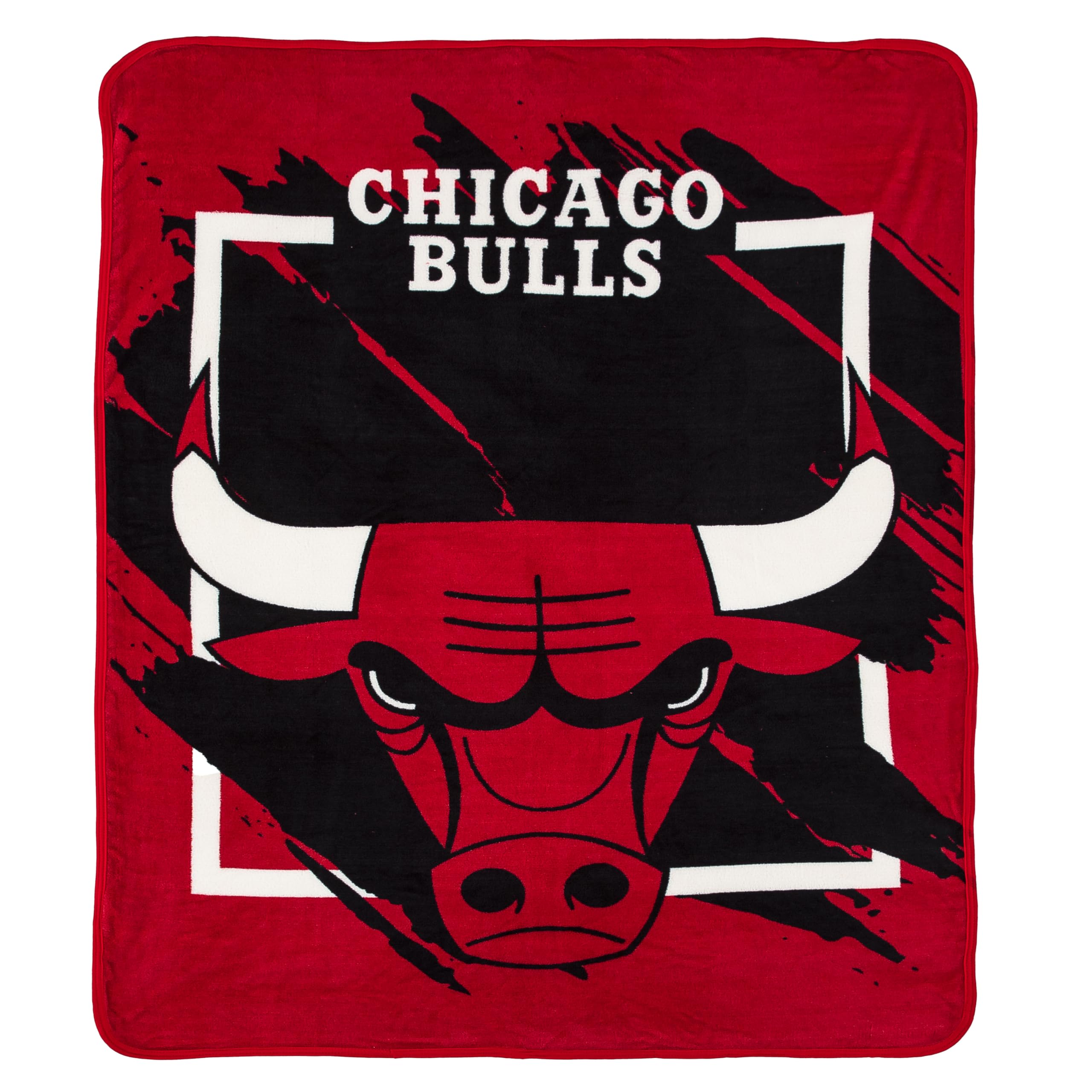 Chicago Bulls Blanket 46X60 Micro Raschel Dimensional Design Rolled