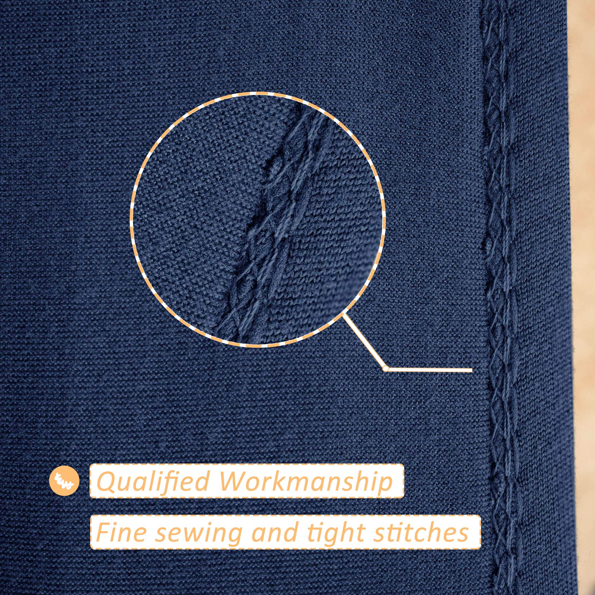Stretch Jersey Box Spring Cover Wrap Around, Bed Skirt Alternative, Ultra Soft & Wrinkle Resistant, King/Cal King, Navy
