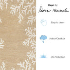 Liora Manne Capri Indoor/Outdoor Handmade Synthetic Blend Durable Area Rug - Traditional Border Coastal Beach Accent (Coral Border Neutral) (2'6' X 4')