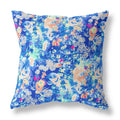 HomeRoots Broadcloth 16' Bright Blue Springtime Indoor Outdoor Throw Pillow