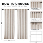 Meetbily 94 Inches Long Linen Sheer Curtains For Living Room 2 Panels Set, Rod Pocket Linen Textured Drapes Modern Airy Privacy