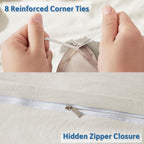 Nestl Off White Duvet Cover Queen Size - Soft Prewashed Queen Duvet Cover Set, 3 Piece, With Zipper Closure, 1 Duvet Cover 90X90 Inches And 2 Pillow Shams