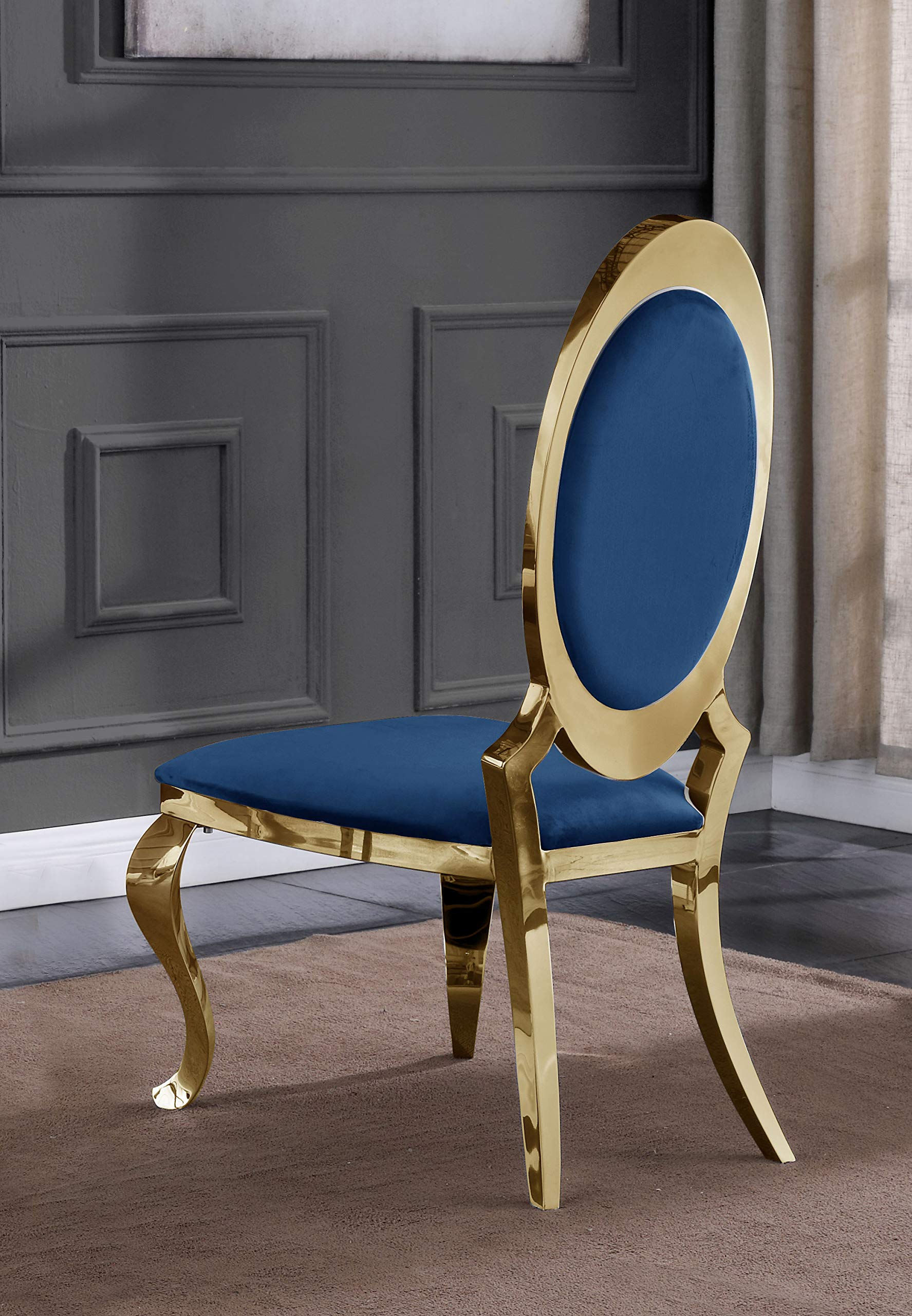 Best Quality Furniture Sc185 Dining Chairs, Navy Blue