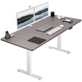 Vivo Electric 71 X 36 Inch Standing Desk Workstation, Memory Controller Height Adjustment, 1B Series, Dark Gray Top White Frame, Desk-Kit-1W7G-36