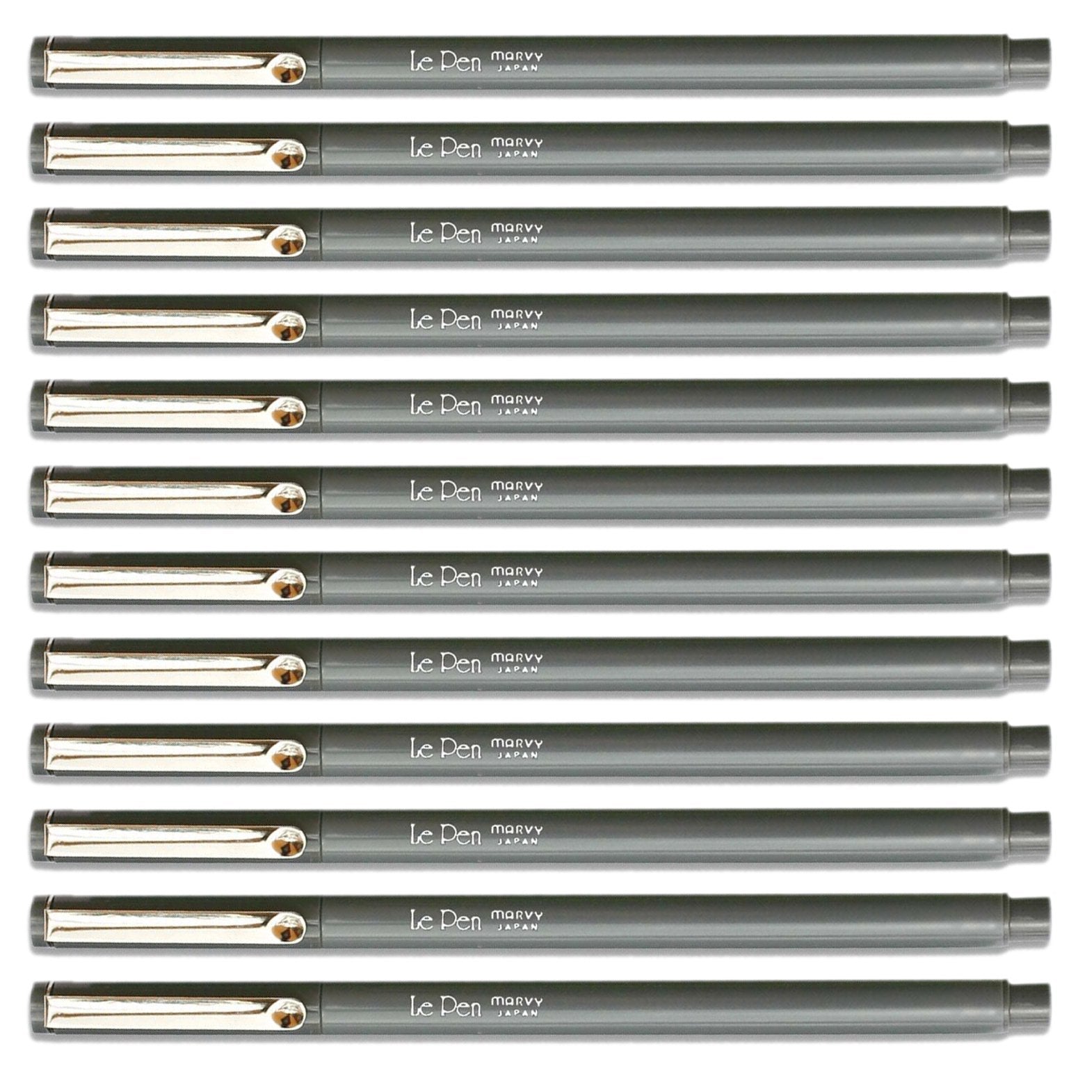 Uchida Lepen Permanent Marker - Dark Gray Ink - 1 Box
