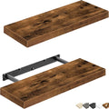 Qeeig Floating Shelves For Wall Bathroom Shelf Bedroom Kitchen Living Room Farmhouse Small Book Shelf 16 Inch Set Of 2, Brown (015-Bn2)
