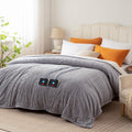 Westinghouse Electric Blanket Queen Size Soft Flannel Sherpa Heated Blanket with Dual Control 10 Heating Settings & 1-12 Hours A