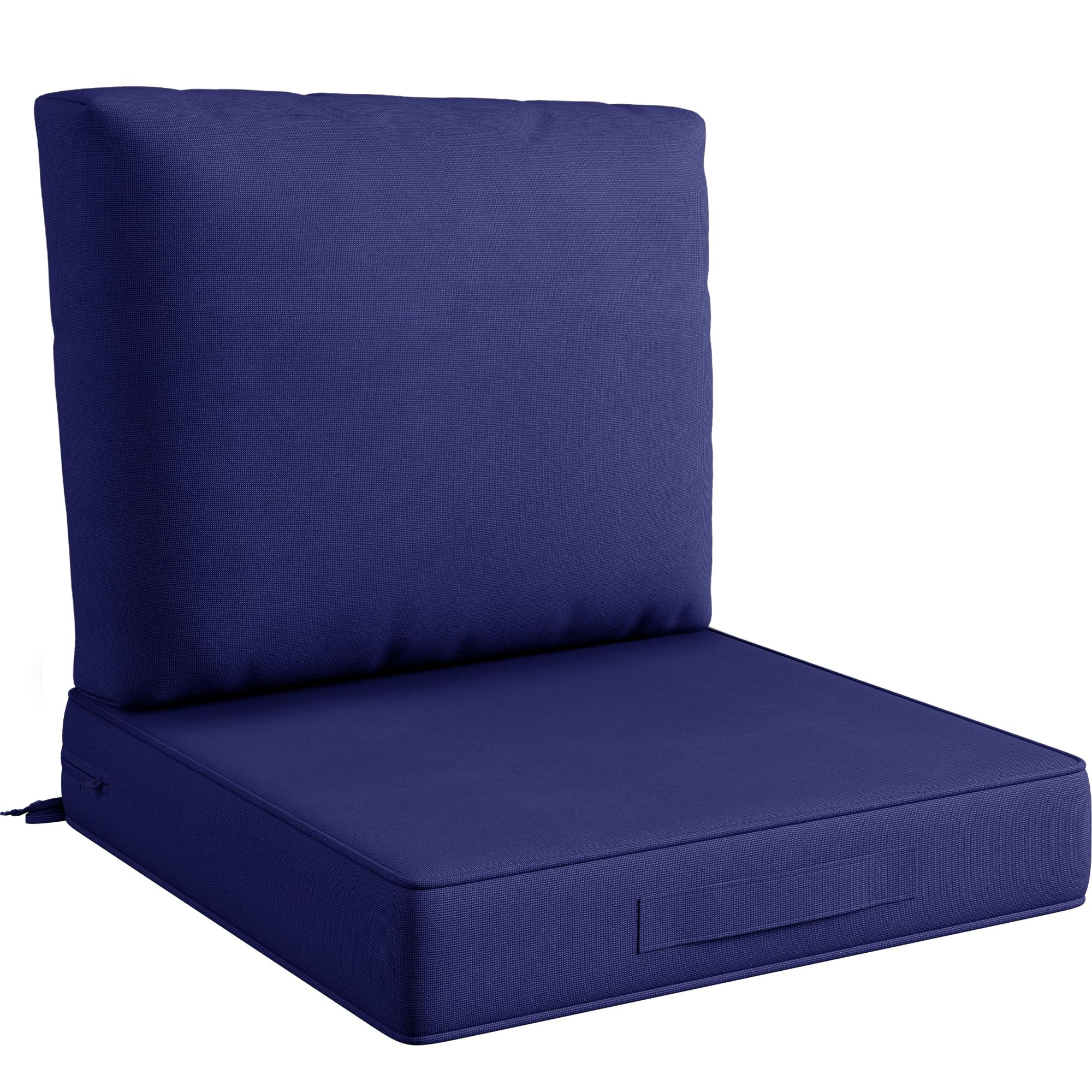 Codi 19X19 Outdoor Chair Cushions, Deep Seat Replacement Cushion For Outside Chairs, Waterproof For Patio Furniture, Navy