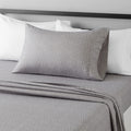 Amazon Basics Lightweight Super Soft Easy Care Microfiber 3-Piece Bed Sheet Set with 14    Deep Pockets, Twin, Gray Arrows-4 Pac