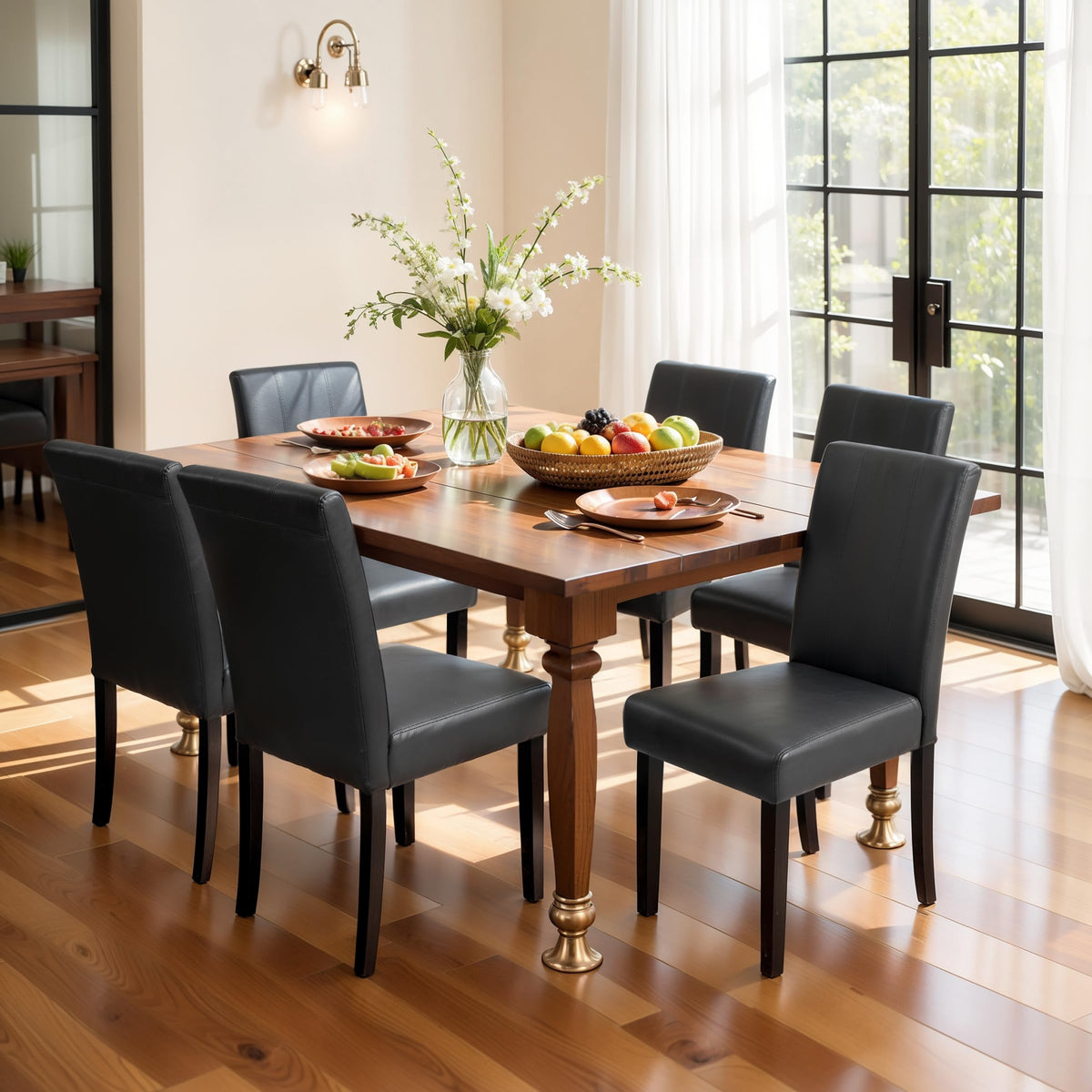 Symax Dining Chairs Set Of 6, Leather Parson Dining Room Chairs, Modern High-End Kitchen Side Chairs For Bedroom, Living Room, G