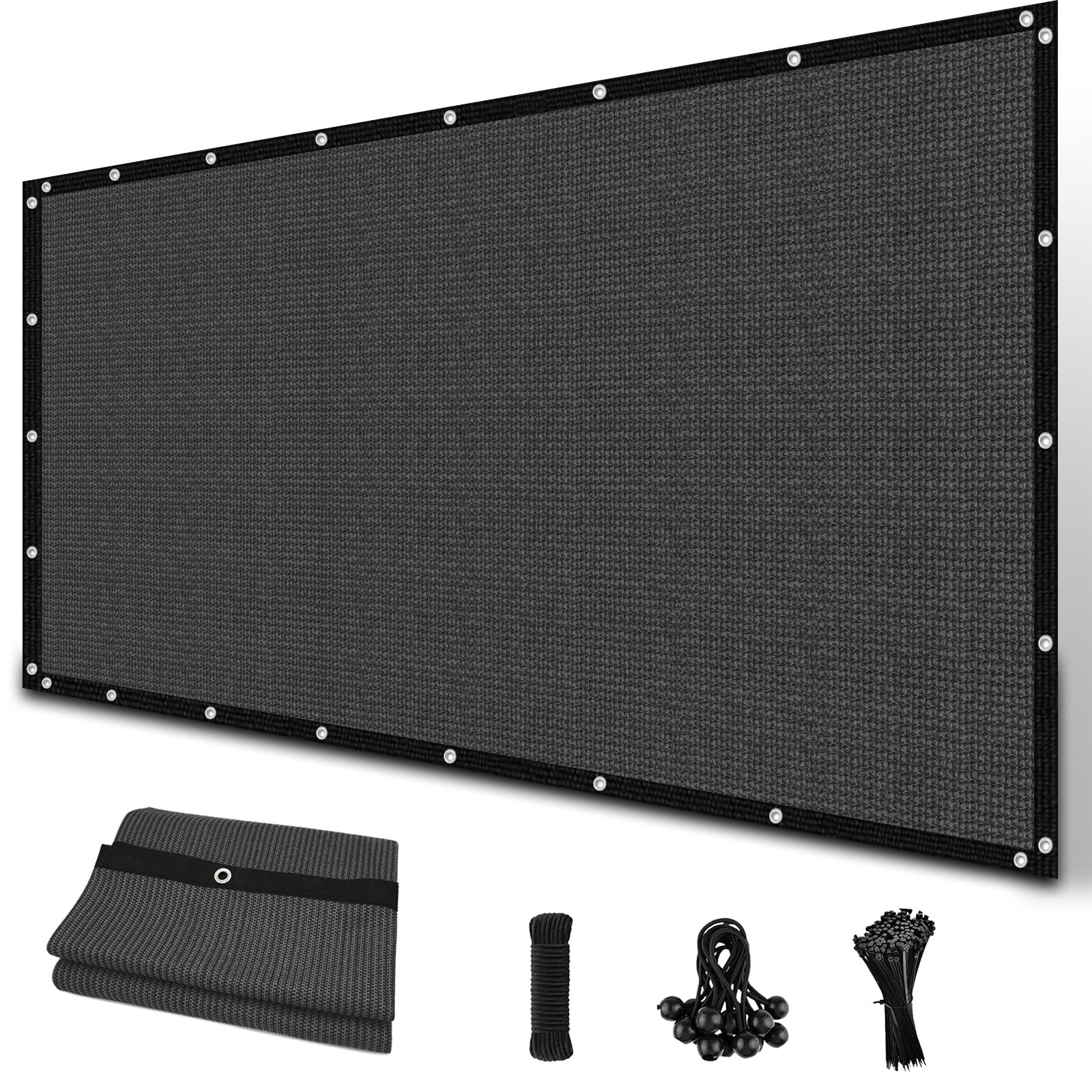 Amagenix 90% Shade Fabric Sun Shade Cloth With Grommets, 6' X 8' Pergola Replacement Shade Cover Canopy For Garden Outdoor Patio