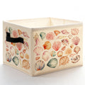 Fyecoluo Coastal Beach Colorful Seashell Storage Bins Box with Handles, Preppy Coastal Summer Ocean Conch Foldable Basket Toybox
