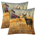 Cute Deer Pillow Cases Cushion Covers Deer Hunting Throw Pillow Covers 22x22 Set of 2 Soft for Kids Room Decor Tractor Decorativ