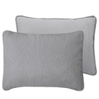 Easy-Going King Size Reversible Quilt Set With 1 Quilt And 2 Pillow Shams, Soft Bed Quilt Cover, Water Resistant Lightweight Microfiber Bedspread, Stain Resistant, Olive Leaf-Light Gray/Ivory