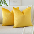 Otostar Pack Of 2 Velvet Soft Decorative Throw Pillow Covers 18 X 18 Inch Solid Square Cushion Case Couch Home Decor Pillow Covers For Sofa Bedroom Living Room (Orange Yellow)