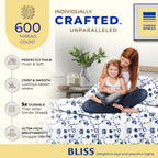 Thread Spread 100% Egyptian Cotton Printed Bed Sheets - 600 Thread Count 4 Pc California King Sheet Set, Hotel Luxury Bedsheets, 16' Deep Pocket Cooling Sheets For Cal King Size Bed - Floral Blue