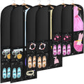 Woanger 6Pcs Dance Costume Bags, Black, 20 X 40,24 X 50,24 X 60