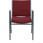 Flash Furniture Hercules Series Heavy Duty, 3'' Thickly Padded, Burgundy Patterned Upholstered Stack Chair With Arms
