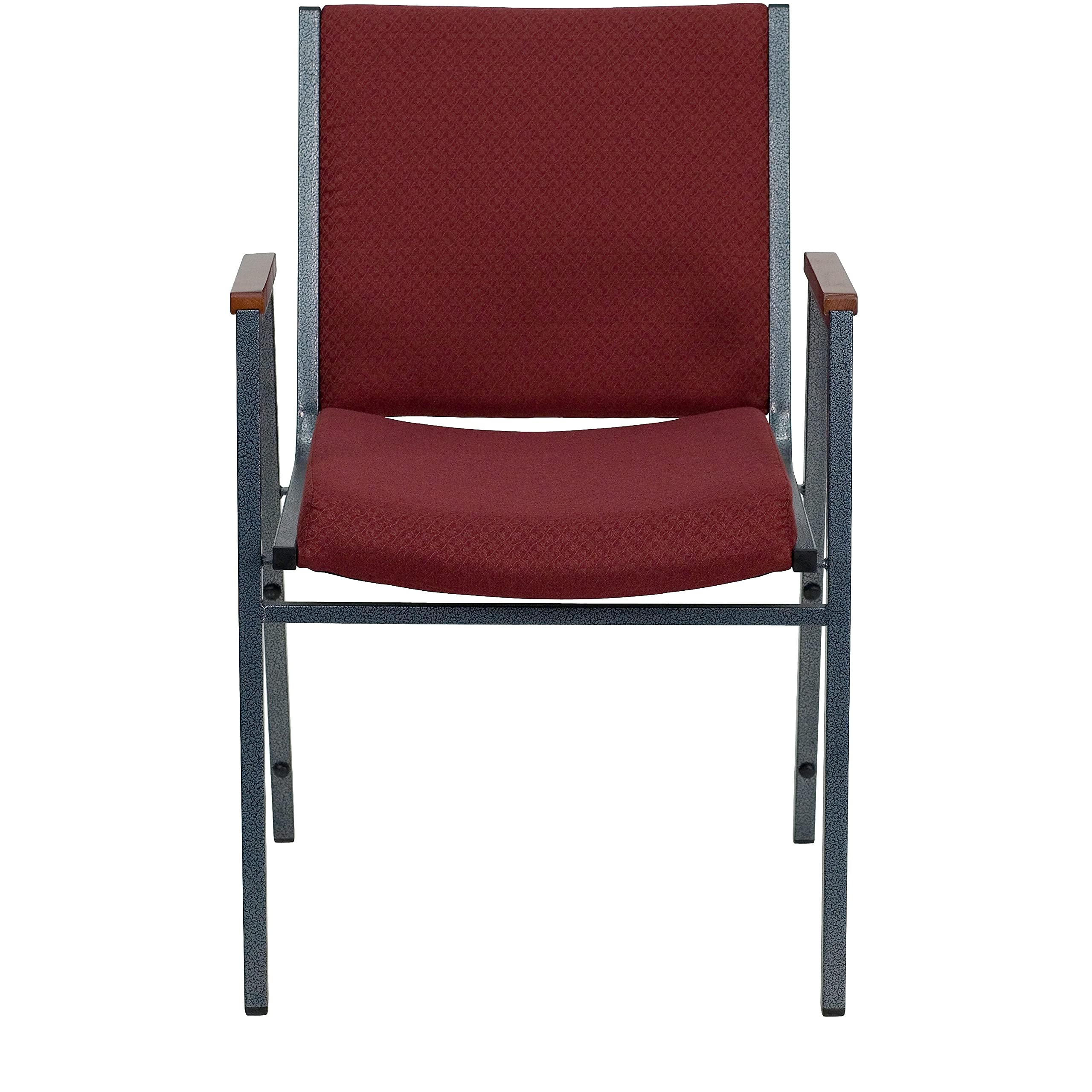 Flash Furniture Hercules Series Heavy Duty, 3'' Thickly Padded, Burgundy Patterned Upholstered Stack Chair With Arms
