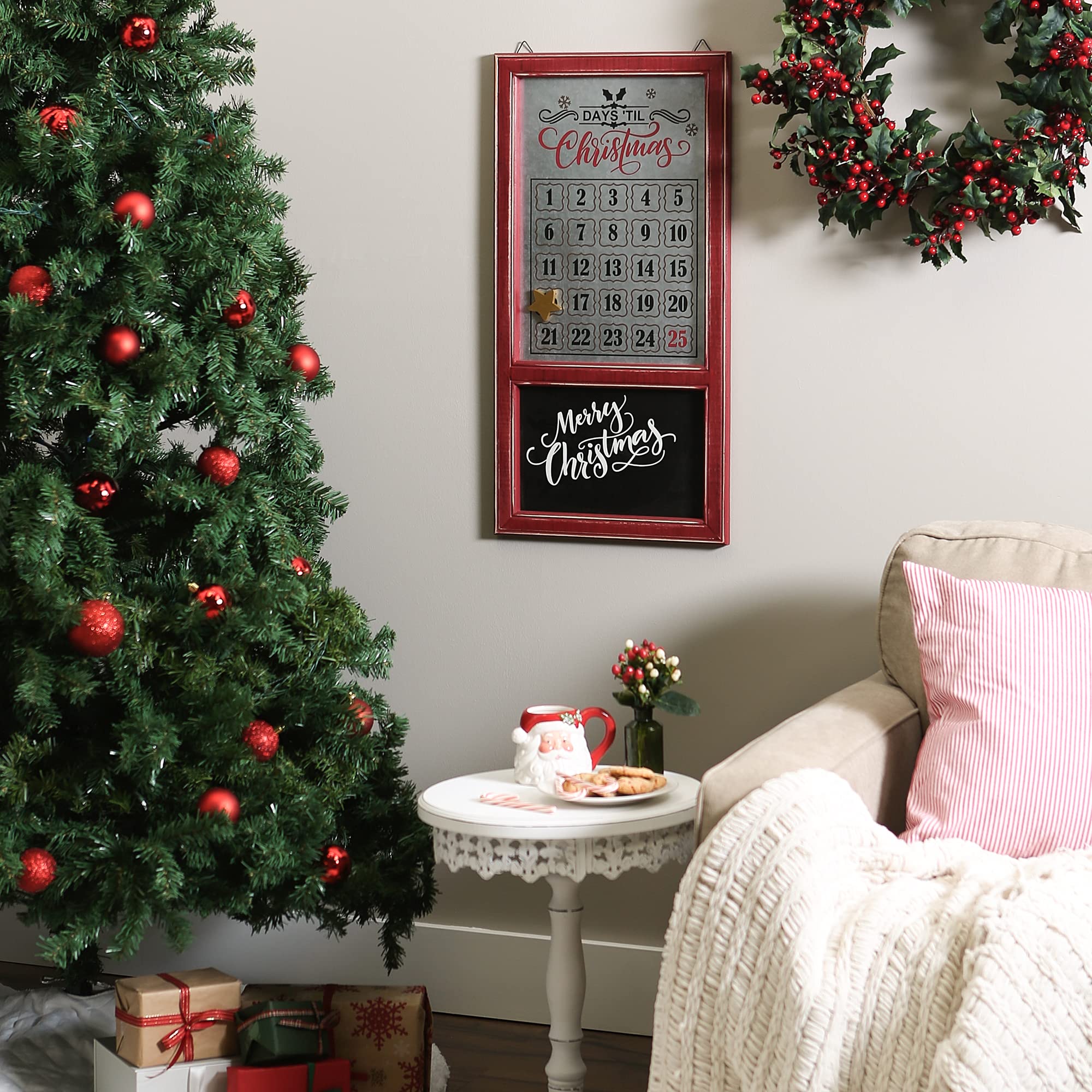 Dii Christmas Advent Collection Decorative & Reusable Wooden Countdown Calendar, 30X15.37', Chalkboard