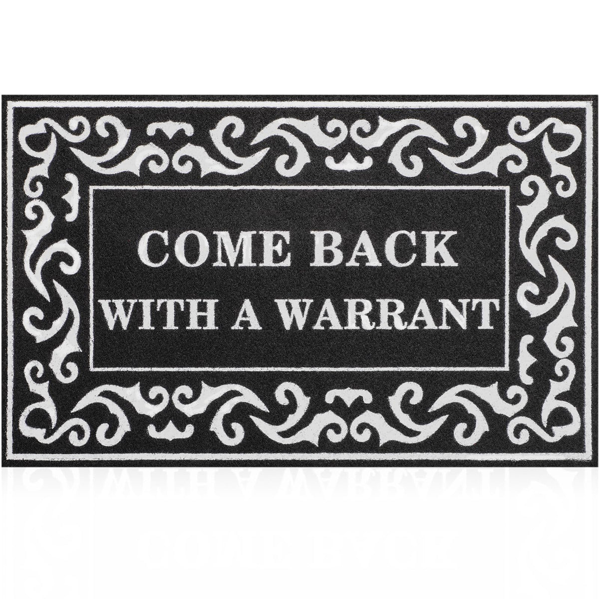 Lzuso Door Mats Welcome Mat Come Back With A Warrant Doormats Outdoor Indoor With Non Slip Rubber Backing Durable Easy To Clean