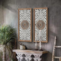 XIAOAIKA Carved Wood, 35.5 inch Hand Carving on Wood, Antique Distressed Wood Panels Decorative Sculpture Hanging Wall D  cor, E