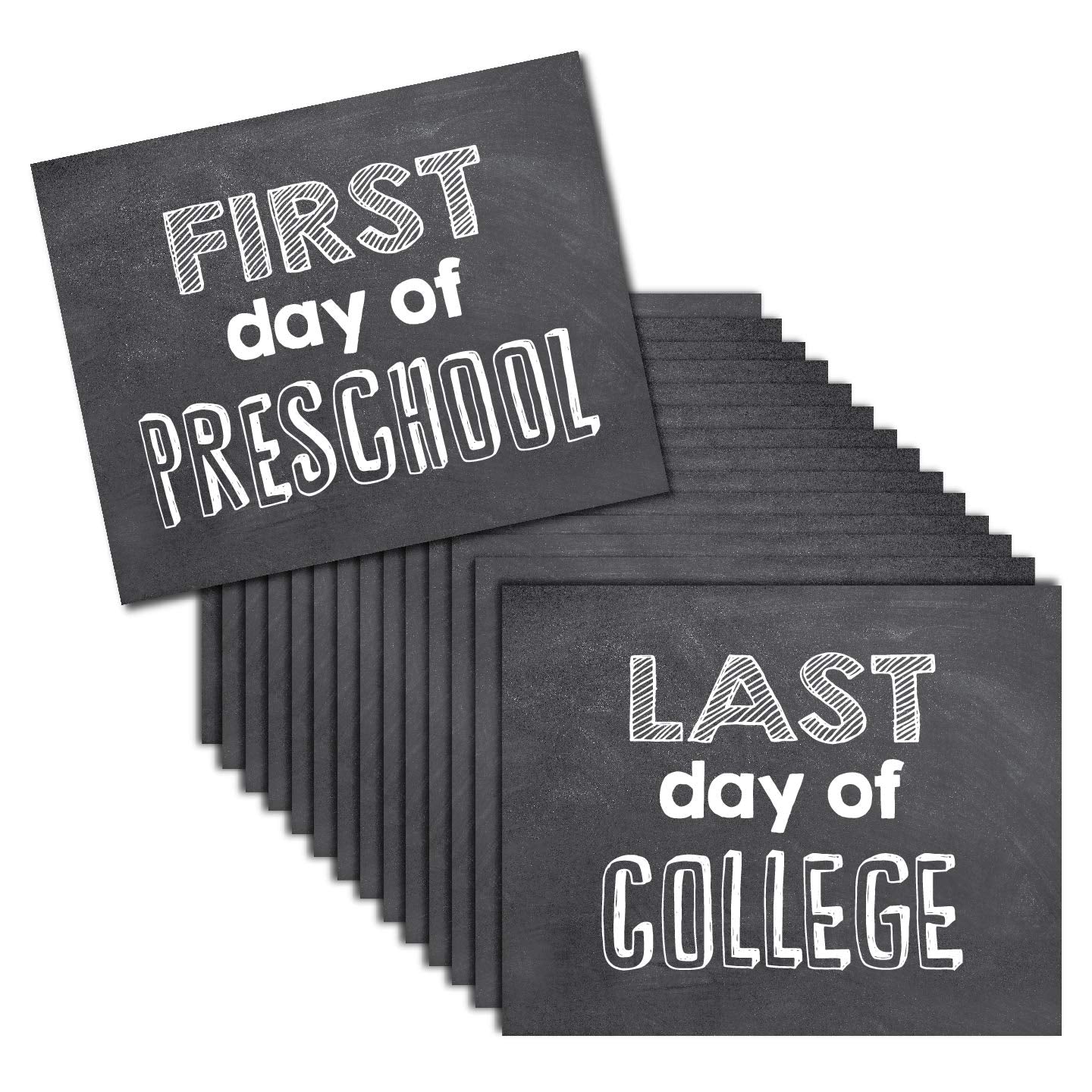 Up The Moment Grade Signs For Pictures Of First Day & Last Day Of School Props, 8 Inches X 10 Inches, Chalkboard Design Of 15 Gr