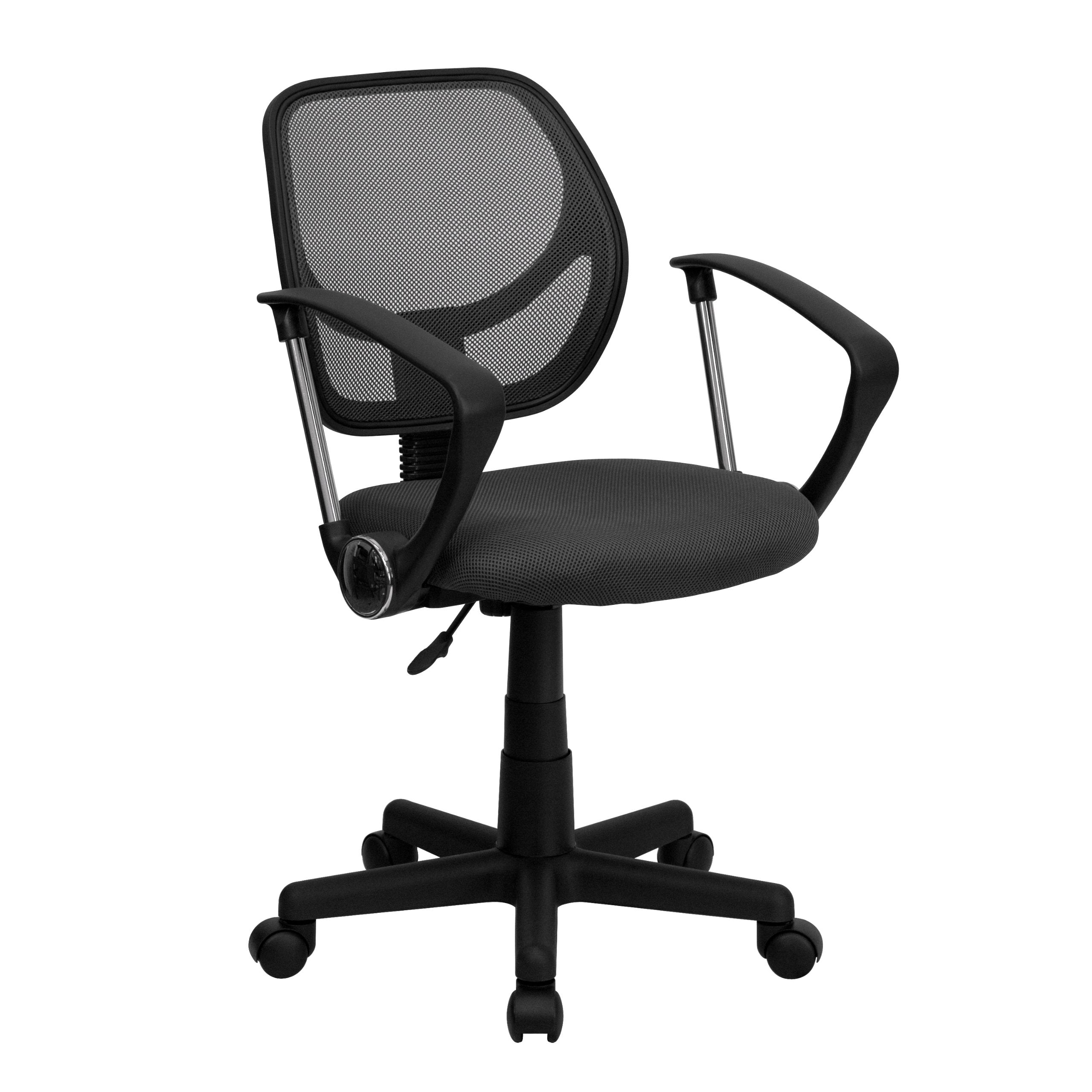 Flash Furniture Neri Low Back Gray Mesh Swivel Task Office Chair with Arms