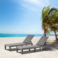 Eunhoo Outdoor Chaise Lounge Set Of 2, Adjustable Pool Lounge Chair With 5 Positions Backrest, Waterproof Sun Loungers For Garde