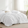 Bedsure Bed in a Bag Queen - Queen Comforter Set 7 Pieces Plaid Seersucker Bedding Set, Soft Lightweight Down Alternative Comfor