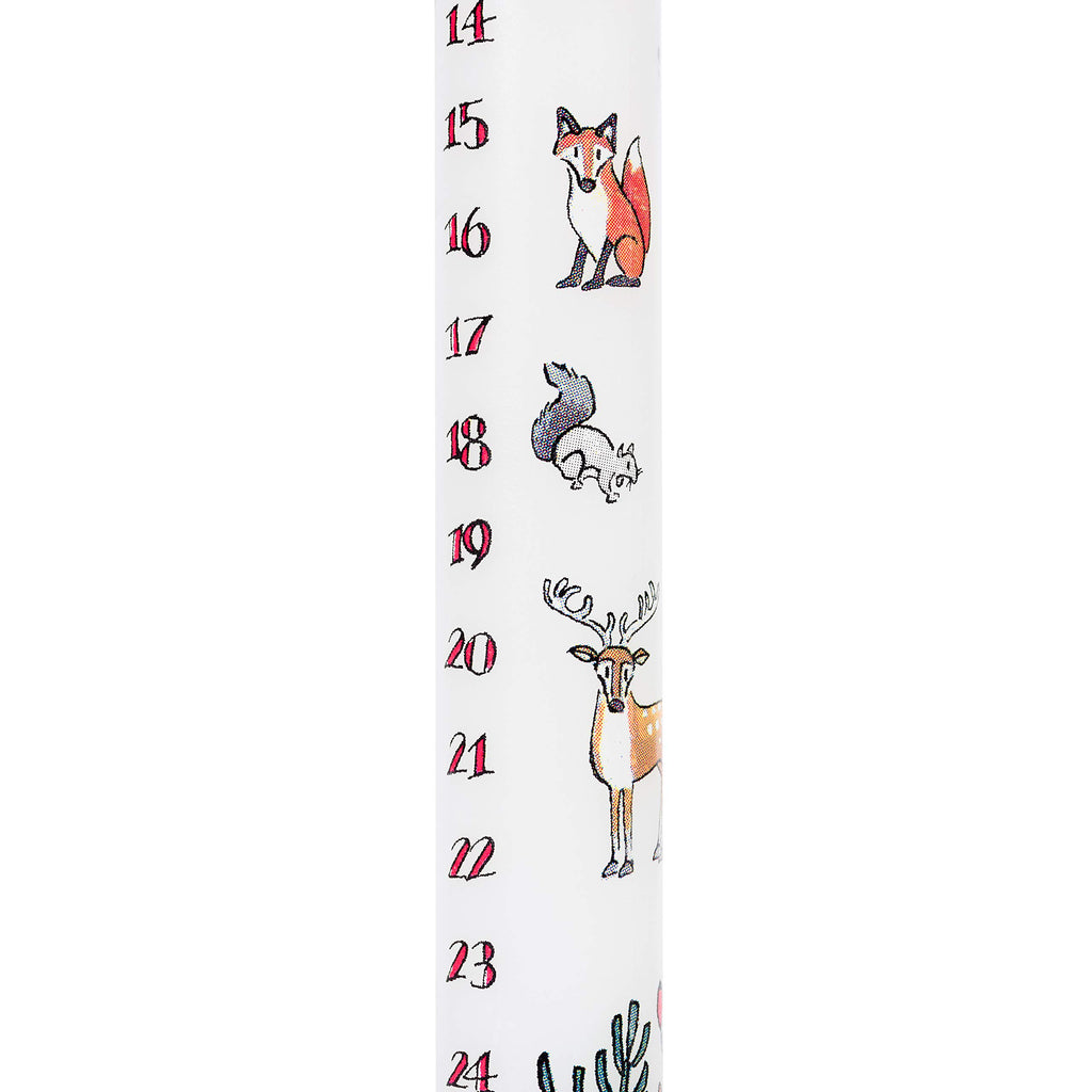Alison Gardiner Christmas Advent Calendar Wax Dinner Candle 'Winter Wildlife' 12 Hours Burn Time Made In England