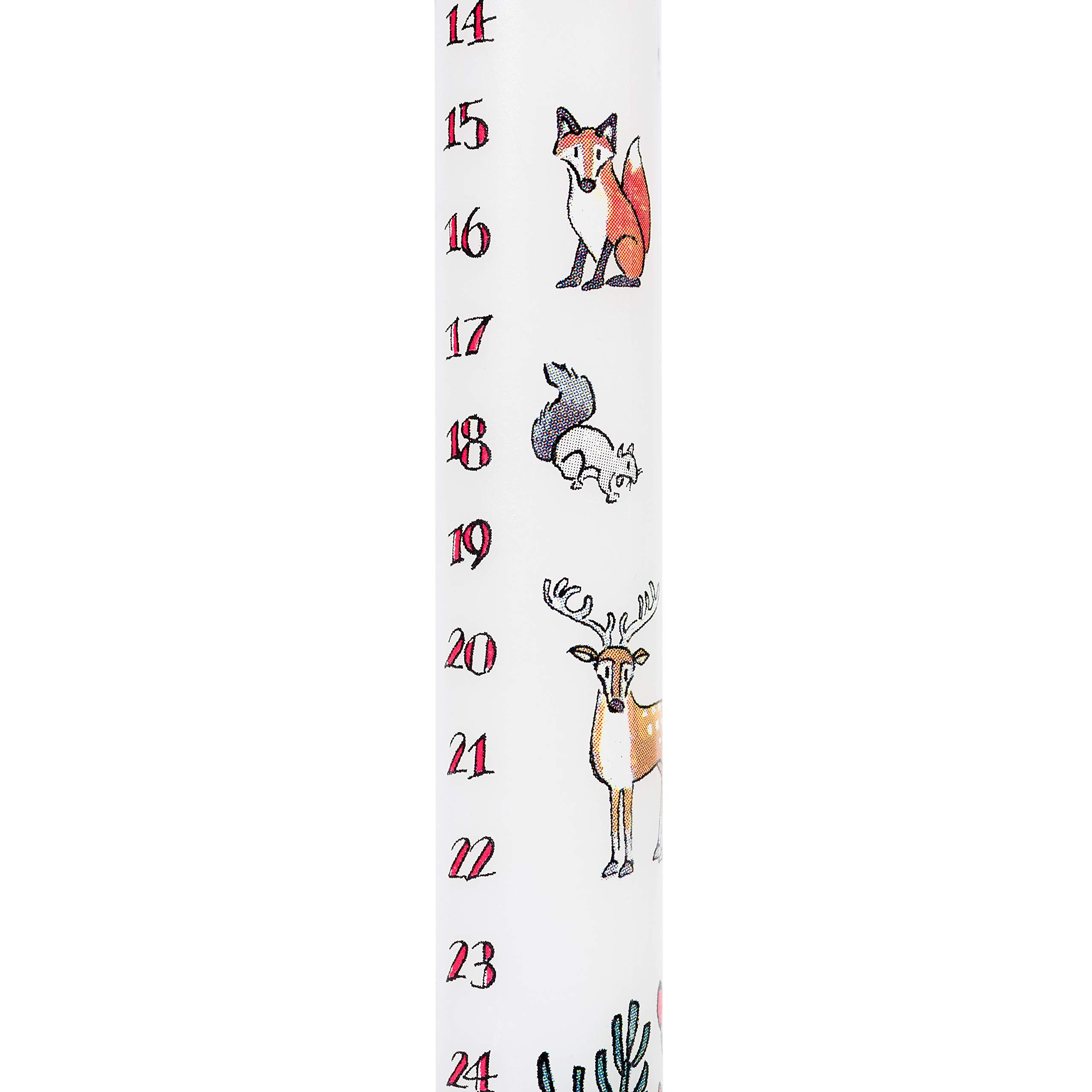 Alison Gardiner Christmas Advent Calendar Wax Dinner Candle 'Winter Wildlife' 12 Hours Burn Time Made In England
