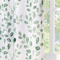 MYSKY HOME Living Room Curtains 84 inches Long Thermal Insulated Room Darkening Curtains for Dining Room Patio Leaf Pattern Grom