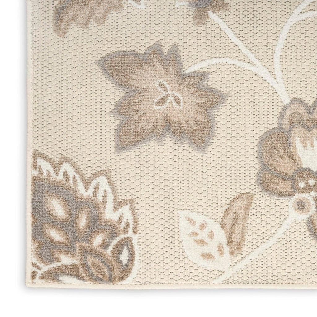 Nourison Aloha Indoor-Outdoor Beige 2'8' X 4' Area Rug, Easy Cleaning, Non Shedding, Bed Room, Living Room, Dining Room, Backyard, Deck, Patio (3X4)