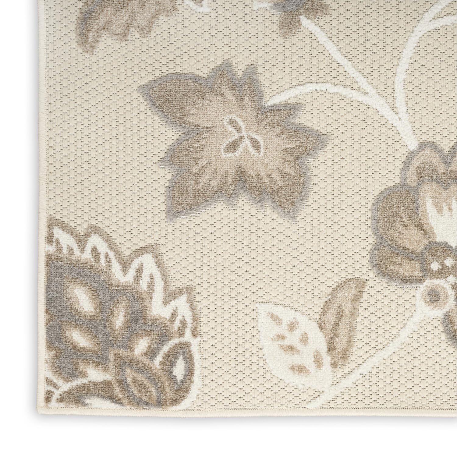 Nourison Aloha Indoor/Outdoor Beige 6' X 9' Area Rug, Easy Cleaning, Non Shedding, Bed Room, Living Room, Dining Room, Kitchen (6X9)