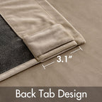 Miulee Velvet Curtains 96 Inches 2 Panels - Luxury Blackout Curtains For Bedroom Living Room Thermal Insulated Super Soft Window Drapes Rod Pocket & Back Tab, Camel Beige, W52 X L96 Inches