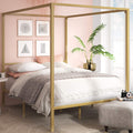 Zinus Patricia Gold Metal Canopy Platform Bed Frame, Mattress Foundation with Steel Slat Support, No Box Spring Needed, Easy Ass
