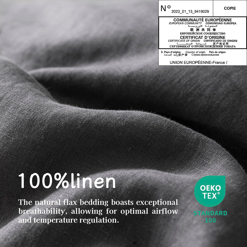 Everly Linen Queen Sheets Set, 100% Stonewashed French Linen Bed Sheets Deep Pocket Sheets, 4 Pieces (1 Flat Sheet, 1 Fitted She