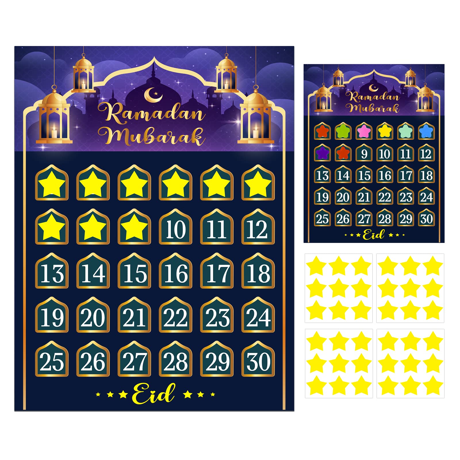 FLYAB Ramadan Advent Calendar 2024 Ramadan Calendar Eid Ramadan Mubarak Countdown Calendar 30 Days Eid Ramadan Calendar Poster f