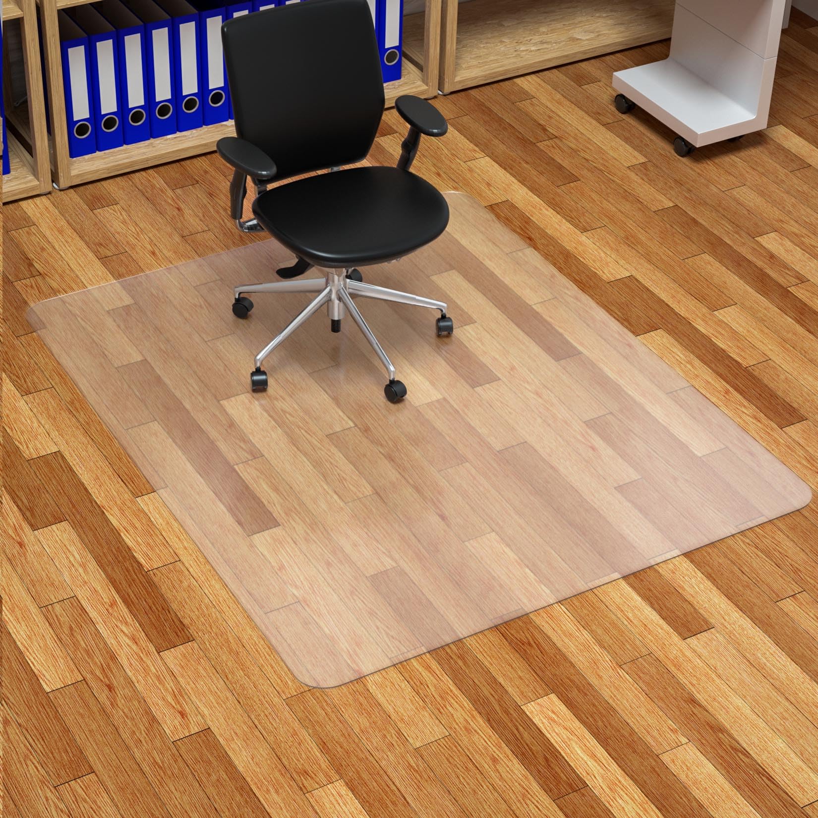 Futurhydro Chair Mat For Hardwood Floor, 45' X 53' Large Clear Easy Glide Large Computer Chair Mat, Plastic Rolling Chair Mat For Tile Floor And Gaming Floors (Rectangle)