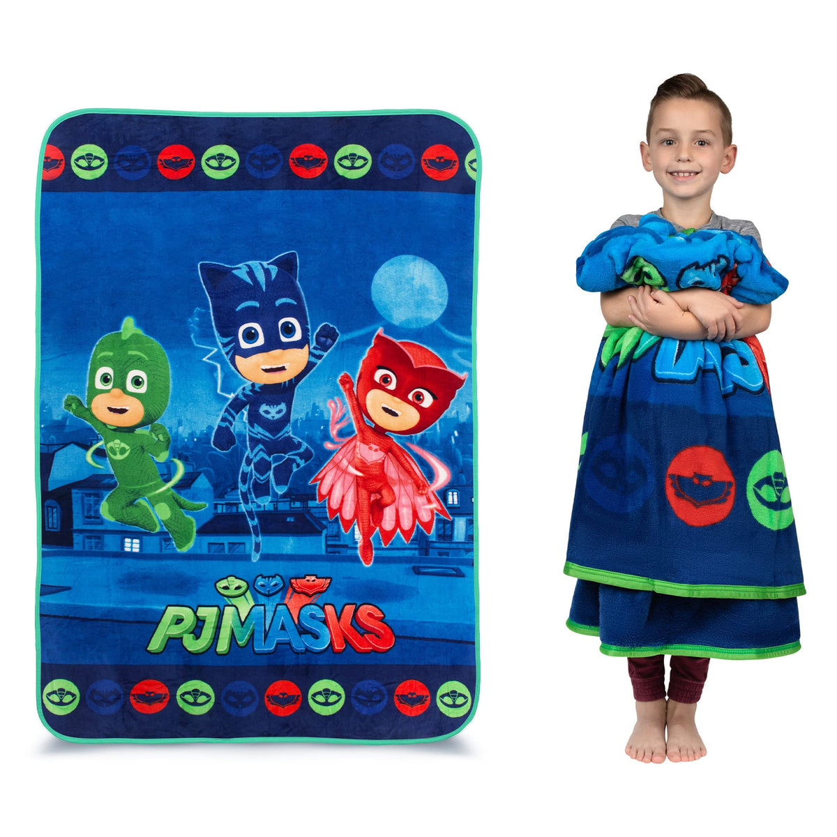 Franco Kids Bedding Super Soft Micro Raschel Blanket, 62 In X 90 In, Pj Masks