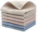 MiasDream Dish Cloths Waffle Weave Cotton Kitchen Towel, Soft and Absorbent, 12x12, 6 Pack (Multi Color)