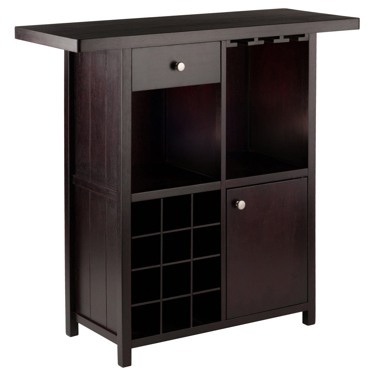 Winsome Macon Bar Wine Cabinet, Espresso