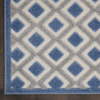 HomeRoots Blue/Grey 100% Polypropylene 6’ x 9’ Blue and Gray Indoor Outdoor Area Rug
