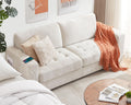 Ihanherry 89 Modern Sofa 3-Seats Couches for Living Room, Chenille Sofas with Extra Large Seat Width & Depth, USB/Type-C Chargin