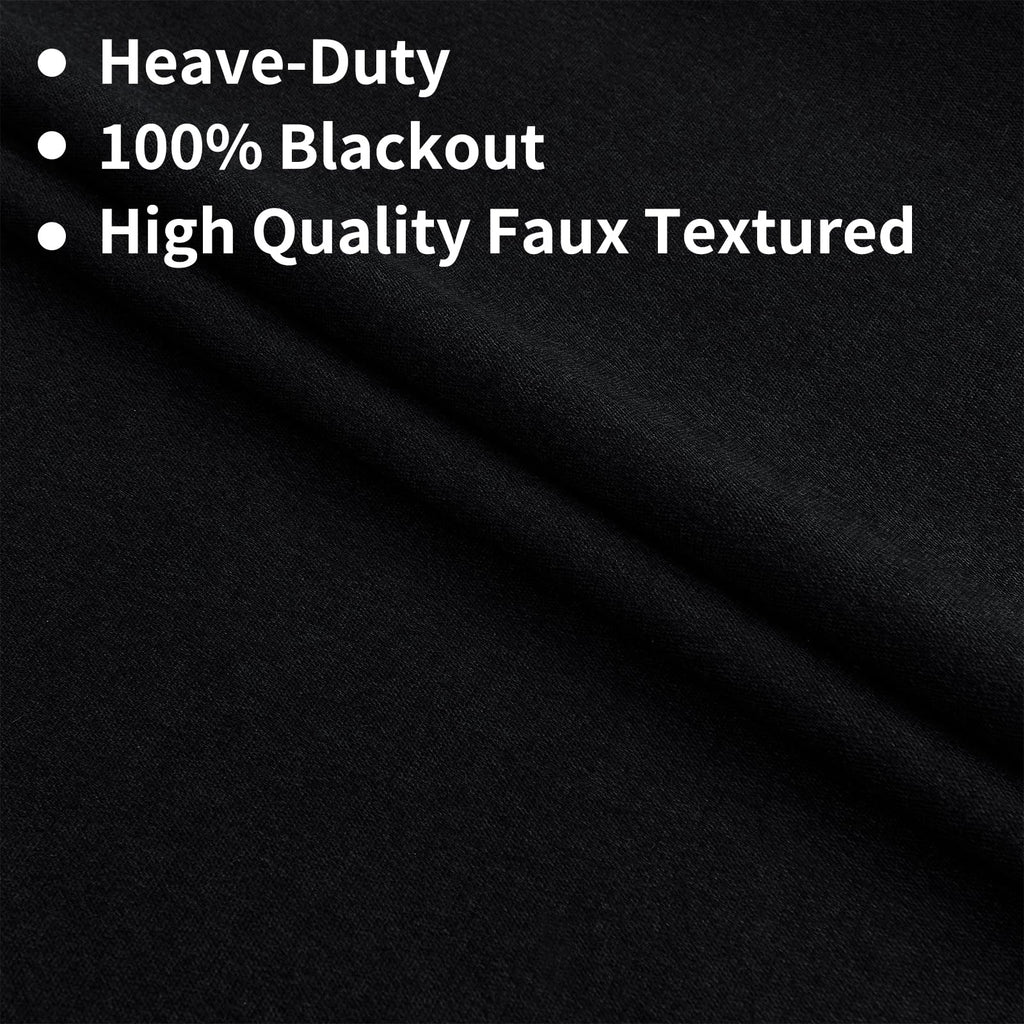 Joydeco Blackout Curtains For Bedroom 96 Inches Long,Back Tab/Rod Pocket 100% Blackout Living Room Drapes, Textured Thermal Insu