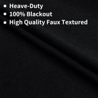 Joydeco Blackout Curtains For Bedroom 96 Inches Long,Back Tab/Rod Pocket 100% Blackout Living Room Drapes, Textured Thermal Insu